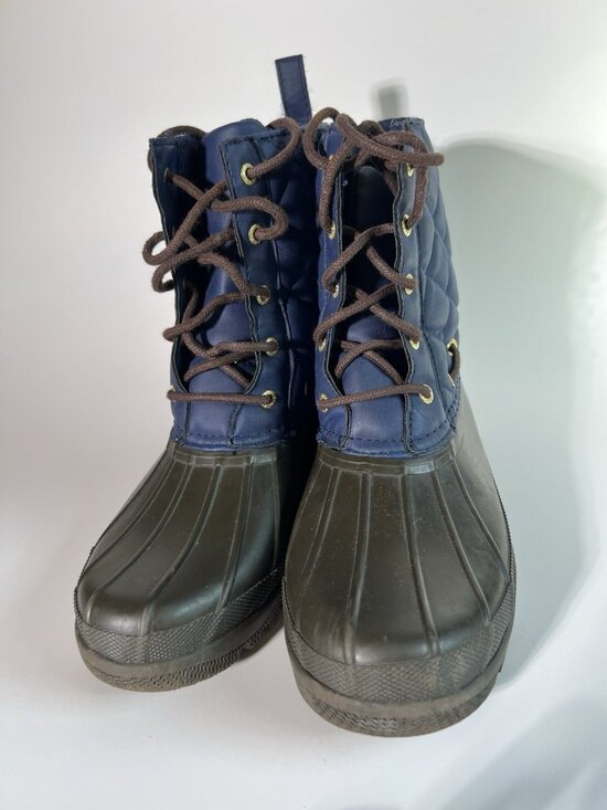Sperry Shoes - Sperry Duck Boots Womens 8 Blue Quilted Waterproof Lace Up Winter Rain